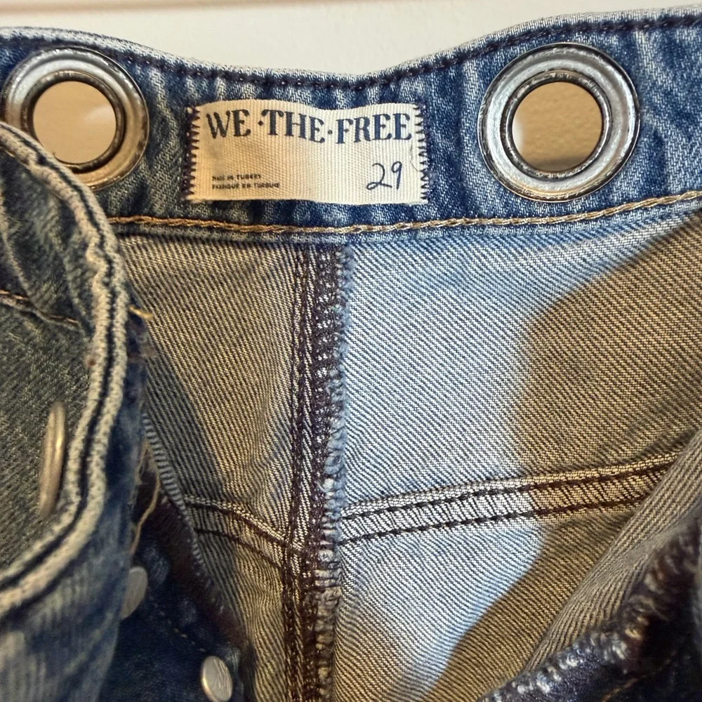 Free People Distressed Moxie Pull-On Barrel Jeans - Picture 6 of 7